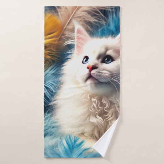 White Kitten Badhanddoek (Badhanddoek)