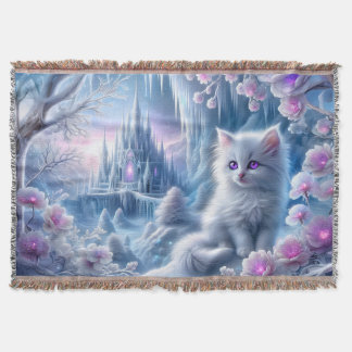 White Kitten beroemd gemaakt door Fantasy Ice King Deken