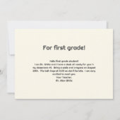 White Kitten Bienvenue Retour aux cartes de messag (Dos)