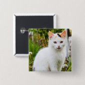 White Kitten Button (Voorkant /achterkant)