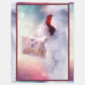 White Kitten Fleece Deken (Voorkant)