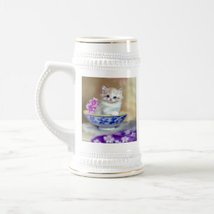  White Kitten Illustratie Bierpul