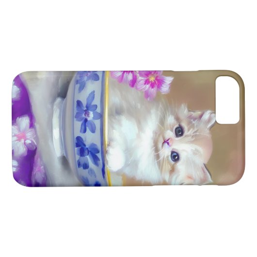 White Kitten Illustratie Case-Mate iPhone Case (Achterkant (Horizontaal))