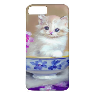 White Kitten Illustratie iPhone 8 Plus / 7 Plus Hoesje