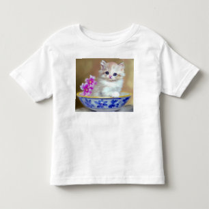 White Kitten Illustratie Kinder Shirts
