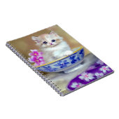 White Kitten Illustratie Notitieboek (Rechterzijde)