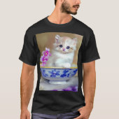 White Kitten Illustratie T-shirt (Voorkant)