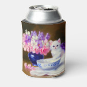  White Kitten met Paars lintje Blikjeskoeler (Blikje Achterkant)