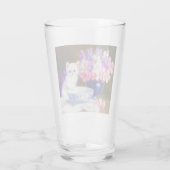  White Kitten met Paars lintje Glas (Achterkant)