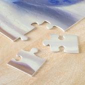  White Kitten met Paars lintje Legpuzzel (Zijkant)