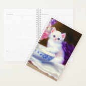  White Kitten met Paars lintje Planner (Display)