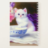  White Kitten met Paars lintje Planner (Achterkant)