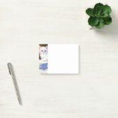 White Kitten met Paars lintje Post-it® Notes (Kantoor)