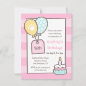 White Kitty Cat Girls Invitations de fête d'annive (Dos)