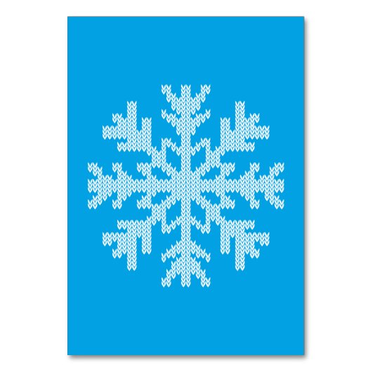White Knit Snowflake op Sky Blue Kaart (Voorkant)