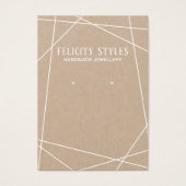 White Kraft Geometric Lijst Earring Display Kaart (Voorkant)