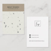 WHITE KRAFT TERRAZZO 2 STUD EARRING DISPLAY CARD VISITEKAARTJE (Voorkant / Achterkant)