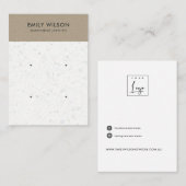 WHITE KRAFT TERRAZZO 2 STUD EARRING DISPLAY CARD VISITEKAARTJE (Voorkant / Achterkant)