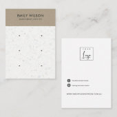WHITE KRAFT TERRAZZO 3 STUD EARRING DISPLAY CARD VISITEKAARTJE (Voorkant / Achterkant)