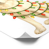 White Lab Christmas Tree Light Pajama Labrador Dog Poster (Hoek)