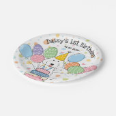 White Labradoodle Dog Verjaardagsfeestje Papieren  Papieren Bordje (Gekanteld)