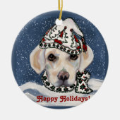 WHITE+LABRADOR+RETRIEVER KERAMISCH ORNAMENT (Voorkant)