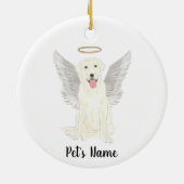White Labrador Sympathy Memorial Keramisch Ornament (Achterkant)