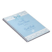 White Lace Afbeelding Blue Bow Baby shower Guest B Notitieboek (Rechterzijde)