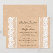White  Lace Baby shower Invitation Kaart (Voorkant / Achterkant)