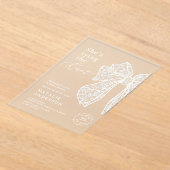 White Lace Bow Ze bindt het knoop Vrijgezellenfees Acryl Uitnodigingen (Laagn)