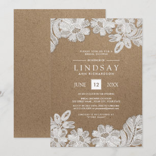 White Lace Bridal-schoeisel met kraftpapier Kaart