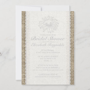 White Lace Bridal Shower Invitations Kaart
