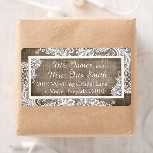 White Lace Burlap Moderne Goth Mariage Étiquette (En situation)