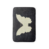 White Lace Butterfly on Black Glitter Bath Mat (Voorkant Verticaal)