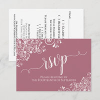 White Lace Dusty Roos Elegant Calligraphy Wedding