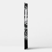 White Lace Fringe op Black Hoesje-Mate iPhone Case (Achterkant / Links)