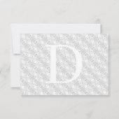 White Lace katholieke monogrammed-reactiekaart (Achterkant)
