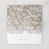 White Lace | Kraft Paper Wedtable Place Cards (Buitenkant ongevouwen)
