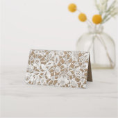 White Lace | Kraft Paper Wedtable Place Cards (Achterkant)