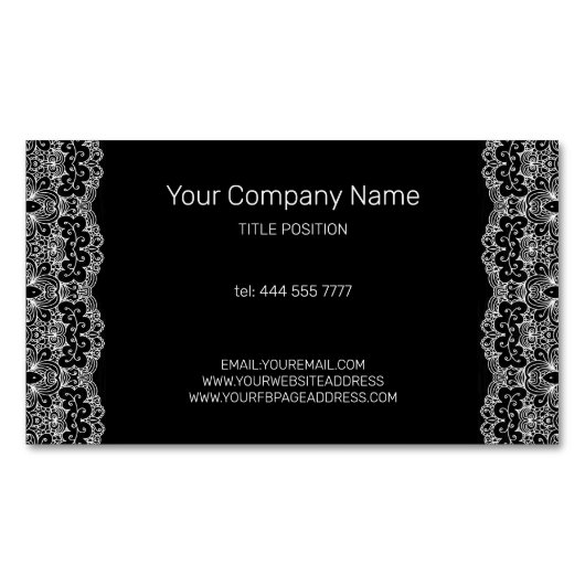 White  Lace Magnetisch Visitekaartje (Voorkant)