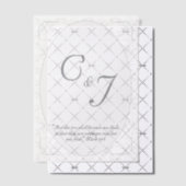  White Lace Monogram & Bijbelvers Overlay Vellum Uitnodigingen (Offset (Uitnodiging))