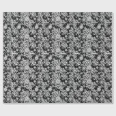 White Lace on Black  Cadeaupapier (Vlak)
