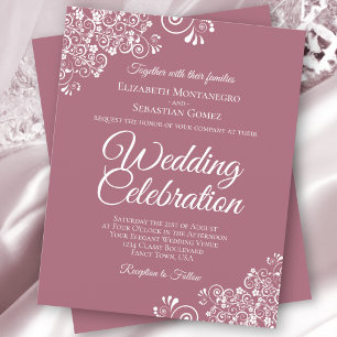 White Lace on Dusty Roos BUDGET Weddenschap Invita