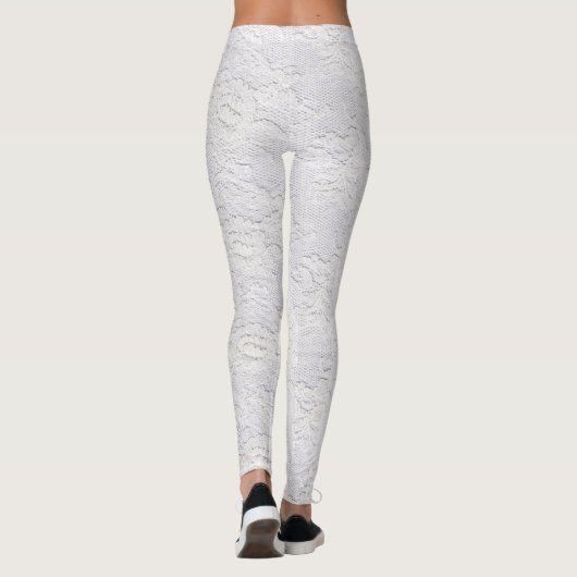White Lace Pattern Leggings (Achterkant)