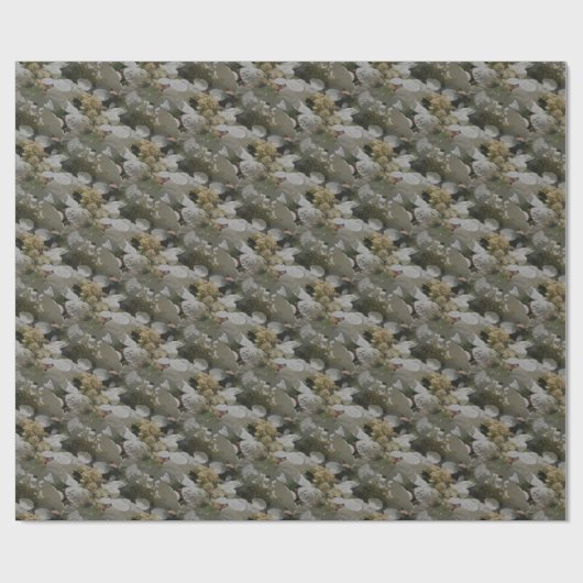 White Lace Pet Hydrangea Flowers Cadeaupapier (Vlak)