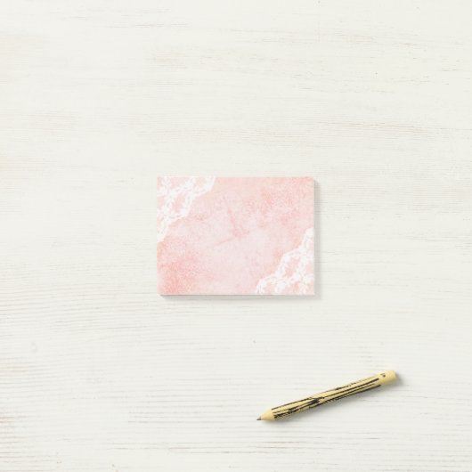 White lace Pink, briefing Post-it® Notes (Op bureau)