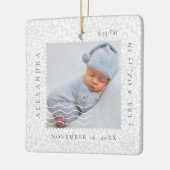 White Lace Postage Stamp Photo Lijst Birth Keramisch Ornament (Links)