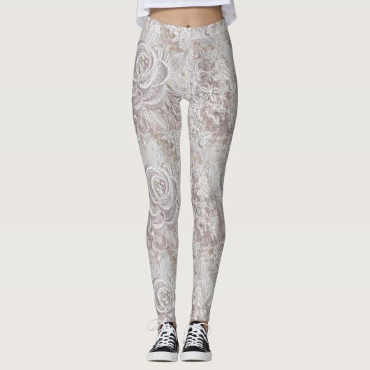White Lace Wedding Leggings (Voorkant)
