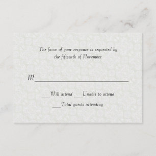 White Lace Wedding Response Card RSVP Kaartje