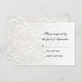 White Lace Wedding RSVP Response Kaart (Voorkant / Achterkant)